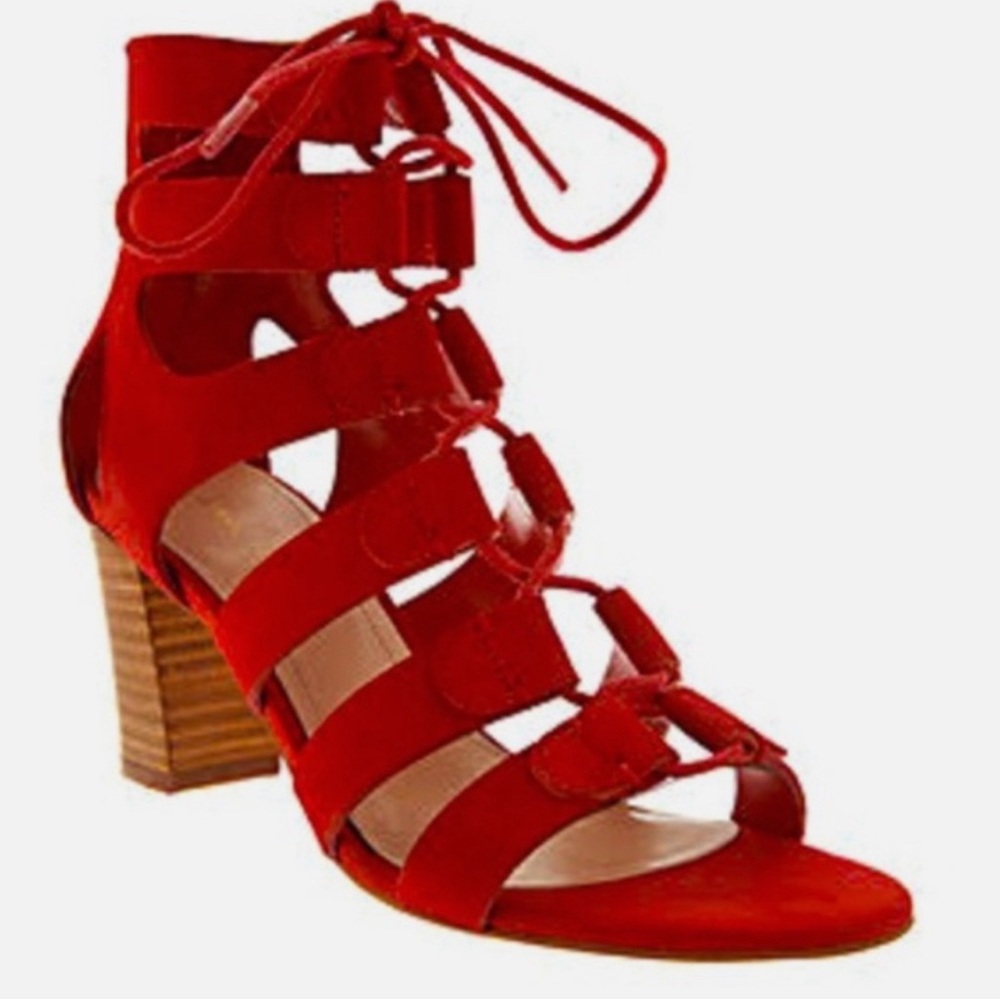 Marc Fisher Red Suede Paradox Sandal